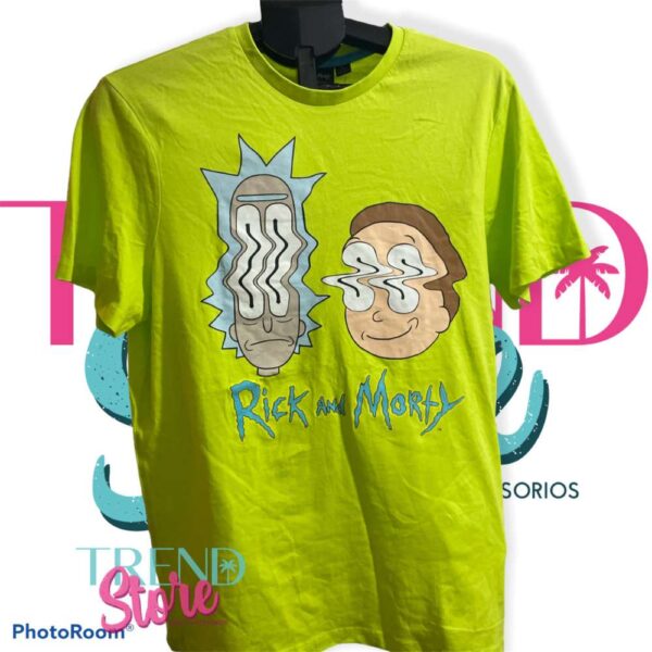 Polera Hombre Rick And Morty color verde