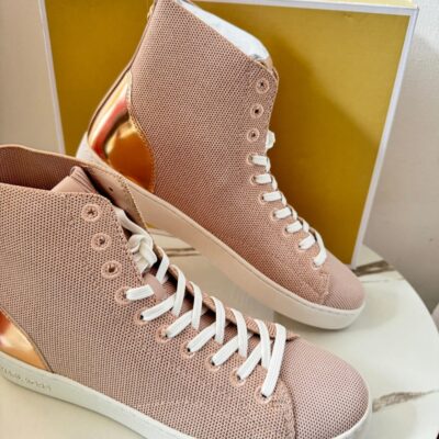 Zapatilla Michael Kors modelo Edie Knit High Top rose gold …