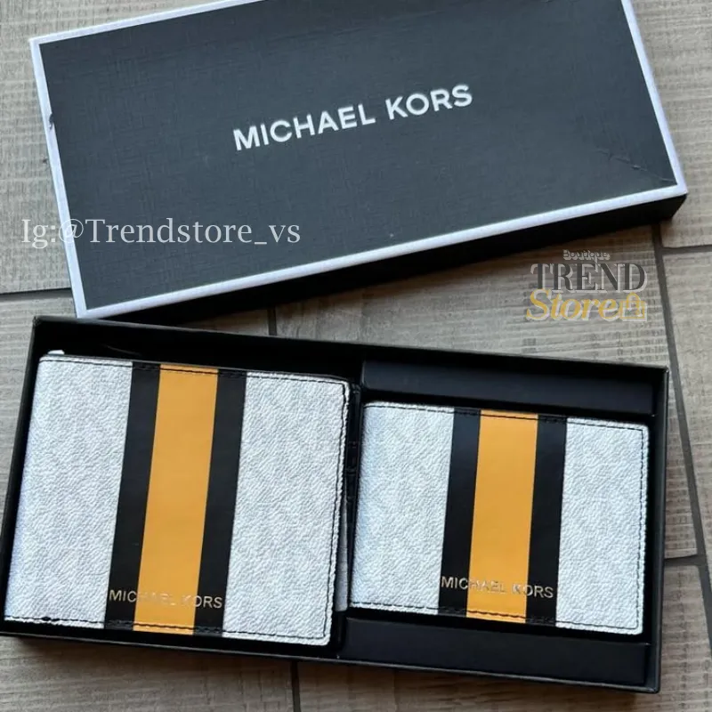 SET 2 BILLETERAS MICHAEL KORS BLANCO AMARILLO
