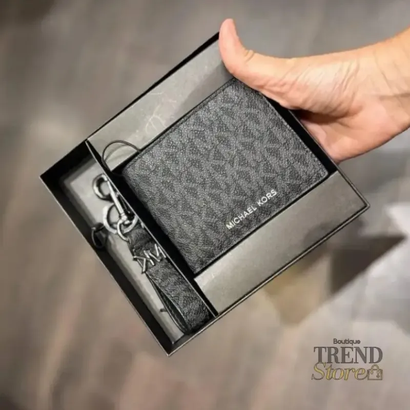 SET DE REGALO BILLETERA HOMBRE + LLAVERO NEGRO