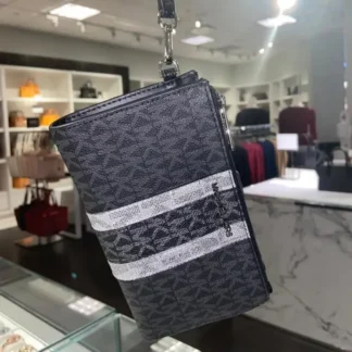 BILLETERA MICHAEL KORS - BILLETERA DOUBLE ZIP NEGRO MONOGRAMA