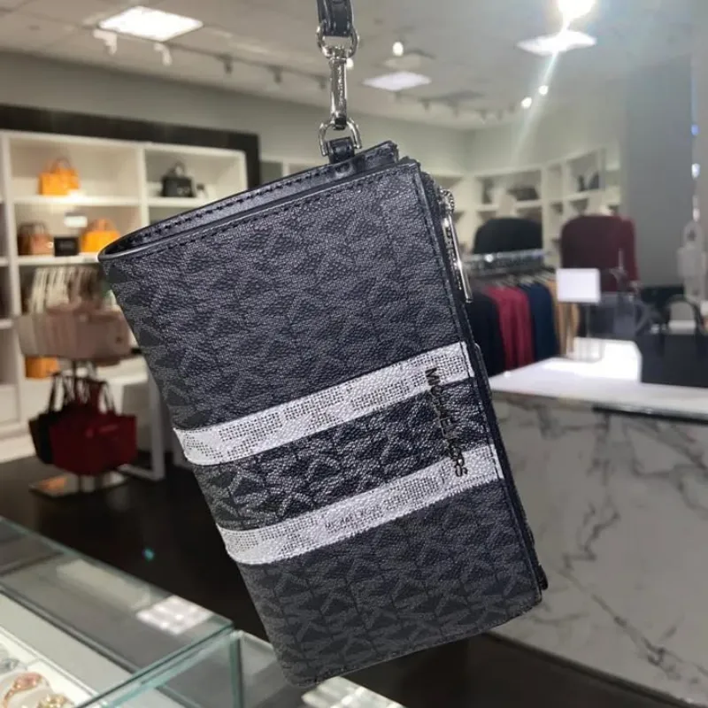 BILLETERA MICHAEL KORS - BILLETERA DOUBLE ZIP NEGRO MONOGRAMA