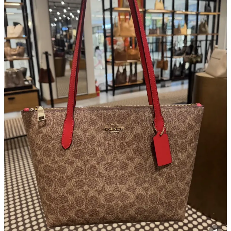 CARTERA COACH FIONA TOTE MONOGRAMA CAFE