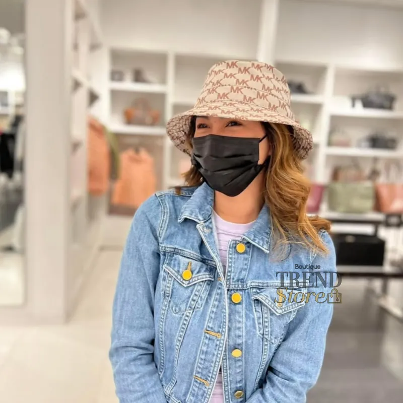 Gorro Sombrero Michael Kors BLOCK LOGO BUCKET HAT cafe