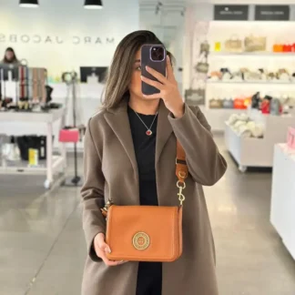 CARTERA MARC JACOBS CAFE Leather Full Flap Logo Shoulder Bag Black H901L01RE21