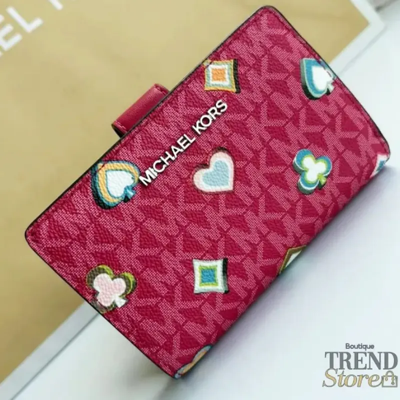 BILLETERA MICHAEL KORS - JET SET MEDIUM FRAMBUESA / ROSA