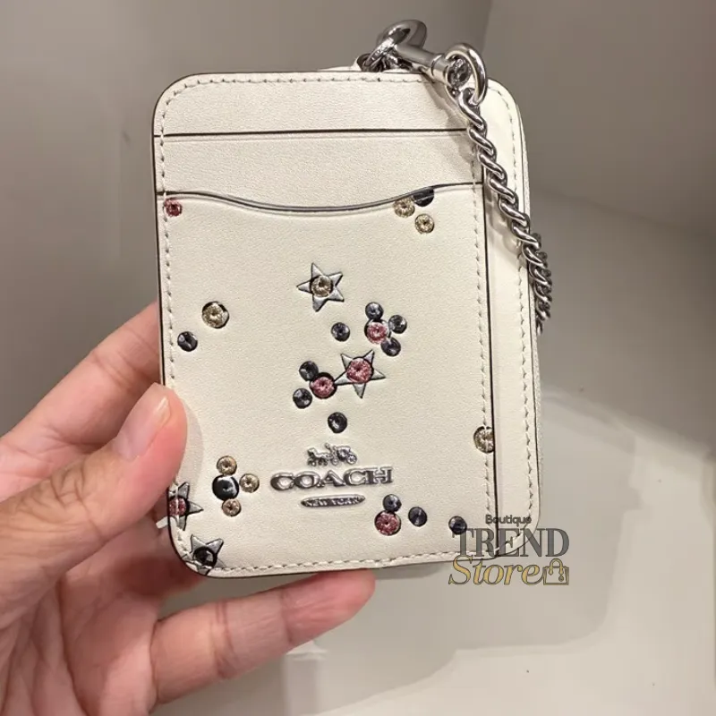 BILLETERA COACH ZIP CARD CASE BLANCO