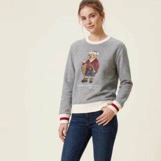 POLERON POLO RALPH LAUREN POLO BEAR OSITO GRIS ROJO