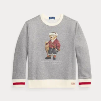 POLERON POLO RALPH LAUREN POLO BEAR OSITO GRIS ROJO