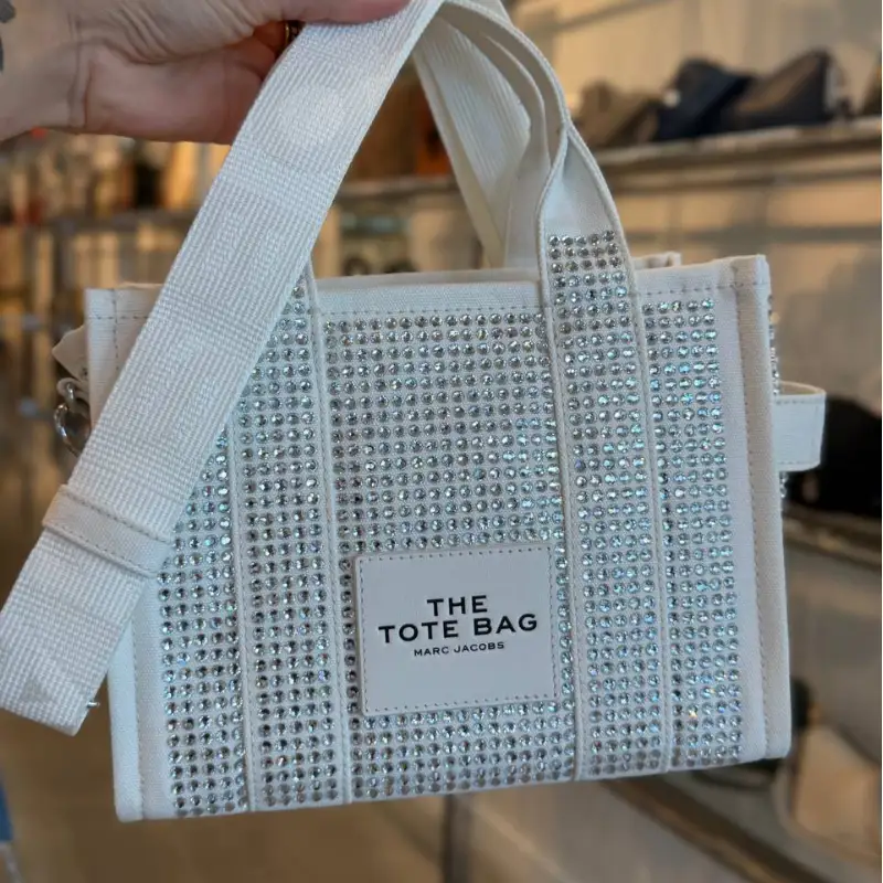 THE TOTE BAG SMALL CRYSTAL BLANCO MARC JACOBS
