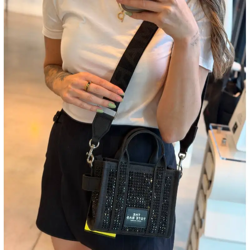 THE TOTE BAG  MINI CRYSTAL NEGRO MARC JACOBS