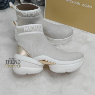 ZAPATILLAS MICHAEL KORS OLYMPIA KNIT BOOTIE PALE GOLD