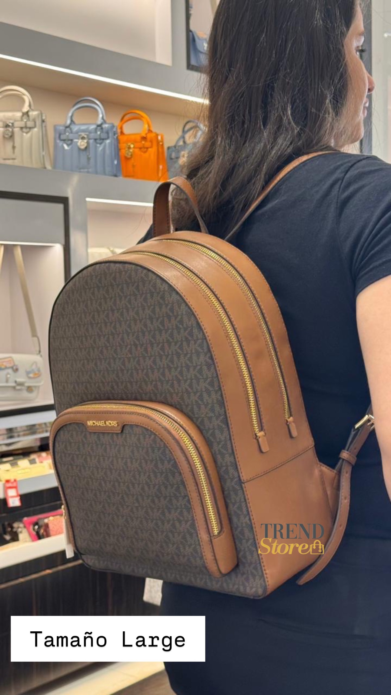 MOCHILA  MICHAEL KORS JAYCEE LARGE - cafe MONOGRAMA