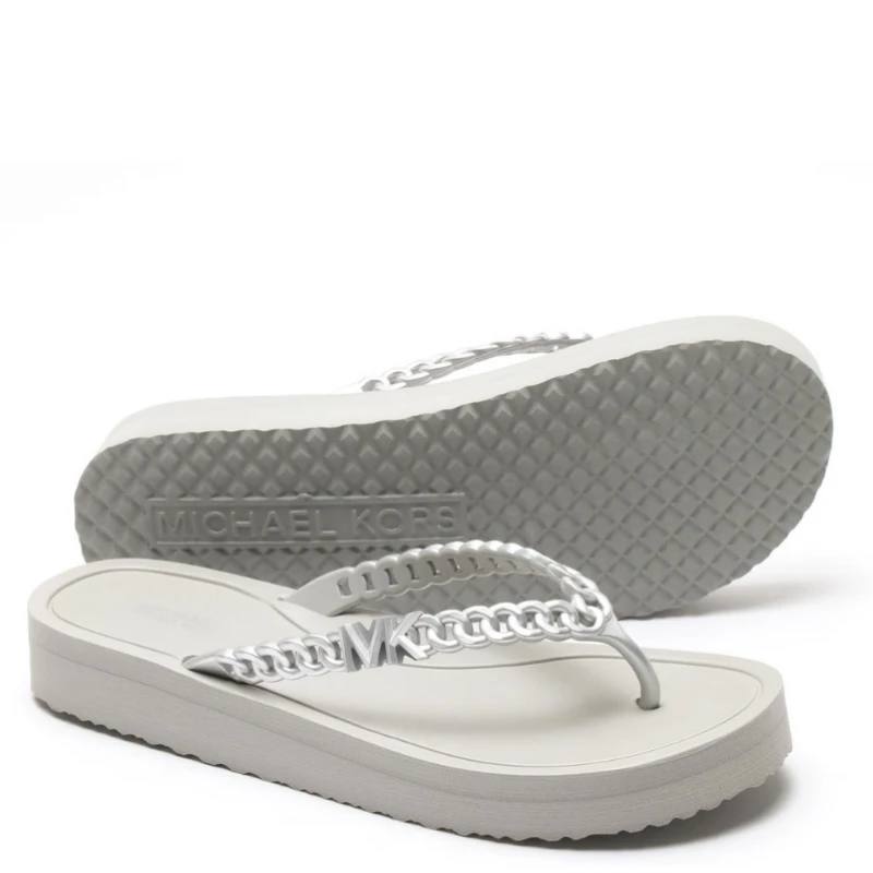 SANDALIAS MICHAEL KORS ZAZA FLIP FLOP SILVER