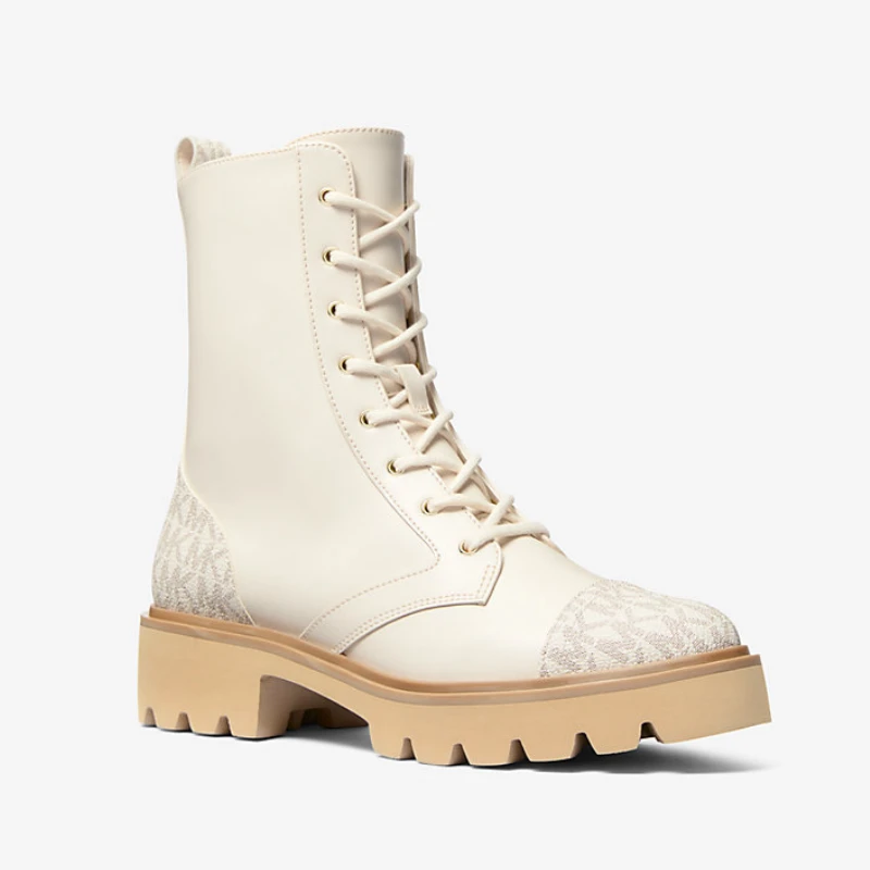 BOTINES MICHAEL KORS - MODELO WEIS COMBAT BOOTIE Color VANILLA