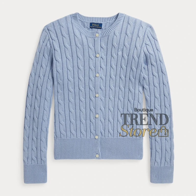 CARDIGAN POLO RALPH LAUREN - MUJER CELESTE METALIZADO