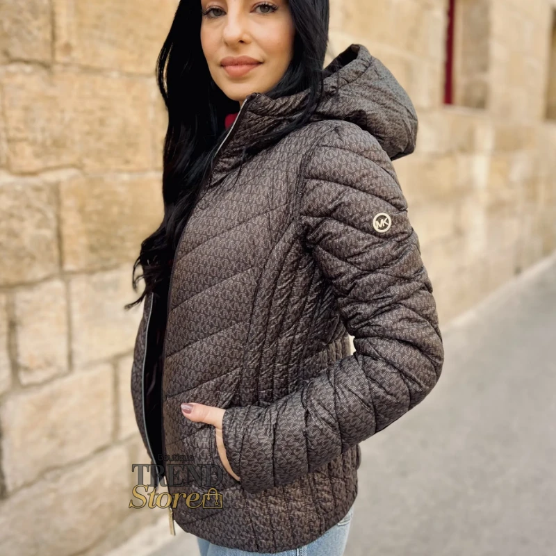 CHAQUETA MICHAEL KORS - REVERSIBLE CAFE MONOGRAMA - NEGRO