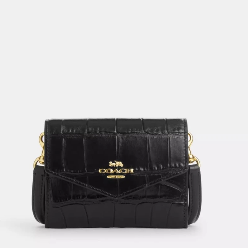 CROSSBODY COACH - MINI ENVELOPE WALLET Gold / Black