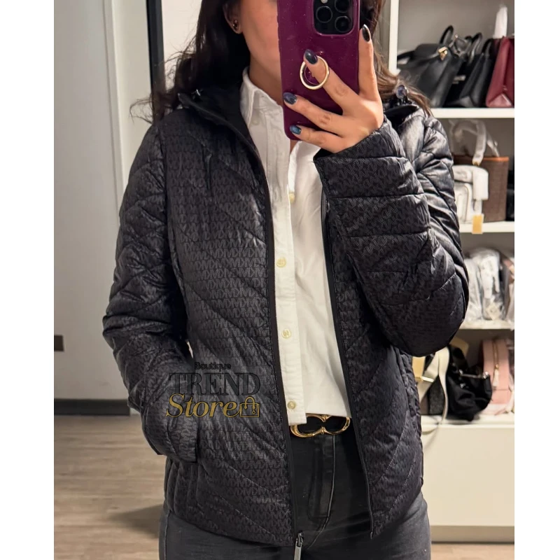 CHAQUETA MICHAEL KORS - REVERSIBLE MONOGRAMA - NEGRO