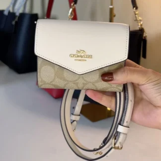 CROSSBODY COACH - MINI ENVELOPE WALLET CAFE
