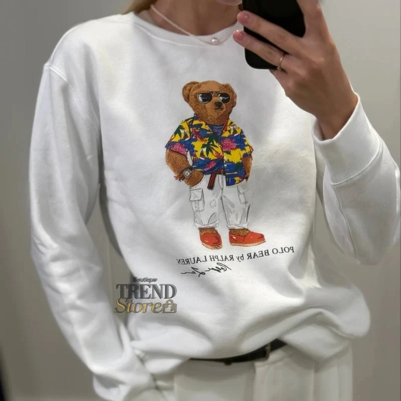 POLERON MUJER POLO RALPH LAUREN - POLO BEAR BLANCO COMPLETO