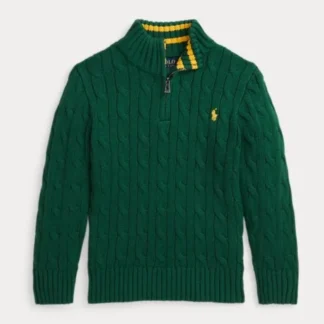 SWEATER MUJER POLO RALPH LAUREN 1/4 CIERRE VERDE