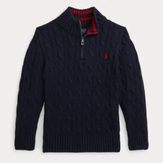 SWEATER MUJER POLO RALPH LAUREN CABLE KNIT 1/4 CIERRE AZUL