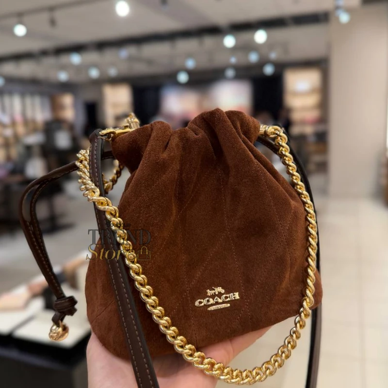 CARTERA COACH FAYE MINI  - BUCKET  GAMUZA CAFE