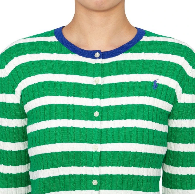 CARDIGAN POLO RALPH LAUREN - MUJER VERDE BLANCO