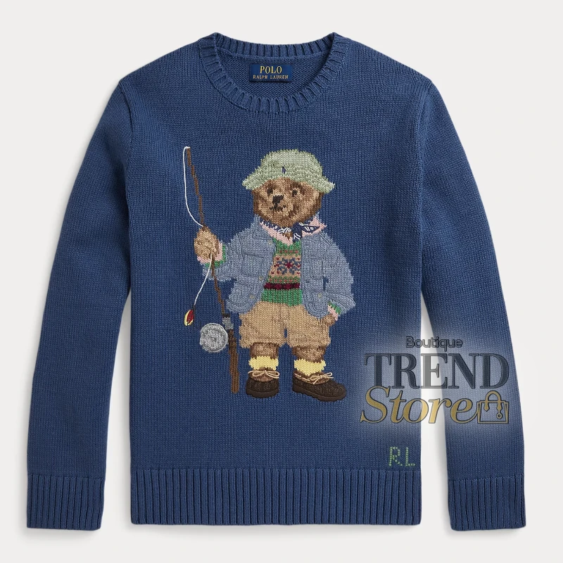 SWEATER POLO RALPH LAUREN POLO BEAR FISHING ALGODÓN CREWNECK MUJER