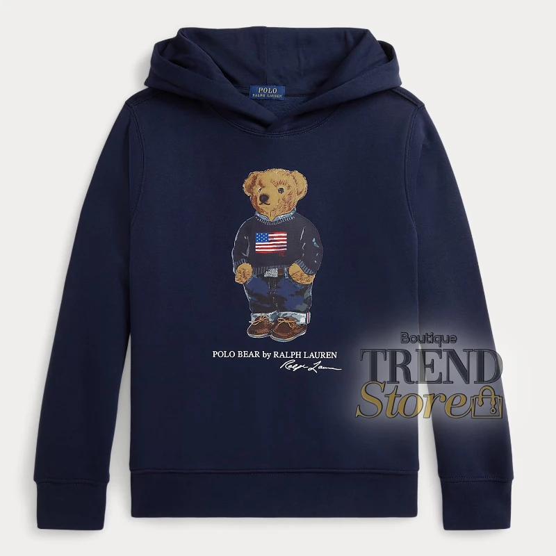 POLERÓN POLO RALPH LAUREN POLO BEAR AMERICAN FLAG HOODIE ALGODÓN MUJER