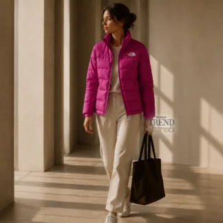 La chaqueta The North Face Women’s Minoqua Down Jacket es una prenda diseñada para ofrecer abrigo superior, ligereza y funcionalidad en condiciones de frío. Disponible en Trendstore Chile, este modelo combina tecnología outdoor con un diseño versátil que funciona tanto en entornos urbanos como en actividades al aire libre. Incorpora aislamiento de pluma de ganso con poder de relleno 550 (550-fill), lo que garantiza una excelente retención del calor manteniendo un peso liviano. Este tipo de aislamiento permite conservar la temperatura corporal de forma eficiente, ideal para climas fríos o días de invierno. Su exterior está confeccionado en 100% nylon tejido con acabado repelente al agua (DWR), lo que ayuda a proteger frente a la humedad ligera, manteniendo el confort en distintas condiciones climáticas. El interior cuenta con forro de poliéster reciclado, aportando suavidad y confort durante el uso. El diseño incluye bolsillos laterales con cierre, perfectos para mantener tus manos abrigadas o guardar objetos esenciales de forma segura. Los puños elasticados aseguran un mejor ajuste y ayudan a conservar el calor, mientras que el diseño con espalda ligeramente más larga (droptail) mejora la cobertura. Además, cuenta con un bolsillo de guardado (stow pocket), lo que permite plegarla fácilmente y transportarla de manera compacta, ideal para viajes o para llevarla en la mochila cuando no se está usando. Pensada para adaptarse a distintos escenarios, esta chaqueta es perfecta para combinar con looks casuales o deportivos, ofreciendo siempre una estética moderna y funcional. Disponible en Trendstore Chile, esta chaqueta original de The North Face es ideal para mujeres que buscan rendimiento, comodidad y estilo en una prenda confiable, con la seguridad de una compra protegida y envíos a todo Chile.