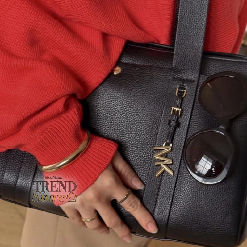 CARTERA MICHAEL KORS ROMEE NEGRA CUERO TOTE ESTRUCTURADA GRANDE MUJER