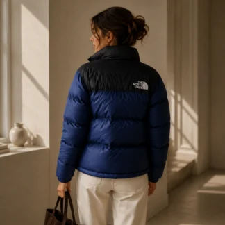 Confeccionada en nylon resistente con acabado repelente al agua, esta chaqueta ofrece protección frente a condiciones climáticas variables, manteniendo confort y durabilidad. Su estructura incorpora el característico diseño acolchado en paneles oversize, sello distintivo del modelo Nuptse desde 1996. El aislamiento de pluma de ganso con relleno 700 (700-fill power) proporciona una excelente retención del calor, permitiendo mantener la temperatura corporal en climas fríos sin añadir peso excesivo. Su calce regular facilita el uso de capas, adaptándose a distintos estilos y necesidades. Este modelo incluye capucha oculta que puede guardarse en el cuello, cierre frontal resistente, bolsillos laterales con cierre y sistema de guardado compacto en uno de sus bolsillos, ideal para transporte y viajes. Disponible en Trendstore Chile, esta chaqueta original de The North Face es ideal para mujeres que buscan una prenda exclusiva, icónica y funcional, con la confianza de una compra segura y envíos a todo Chile.