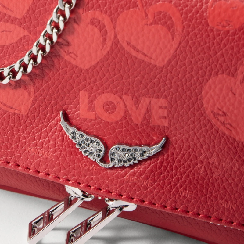 CARTERA ZADIG & VOLTAIRE ROCK NANO CHERRY ROJA