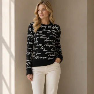 SWEATER GUESS MUJER NEGRO LETRAS