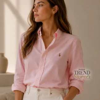 SA POLO RALPH LAUREN SLIM FIT KNIT COTTON OXFORD MUJER - ROSA