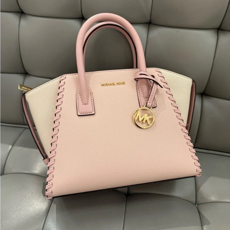 CARTERA MICHAEL KORS AVRIL SMALL LEATHER SATCHEL ROSA