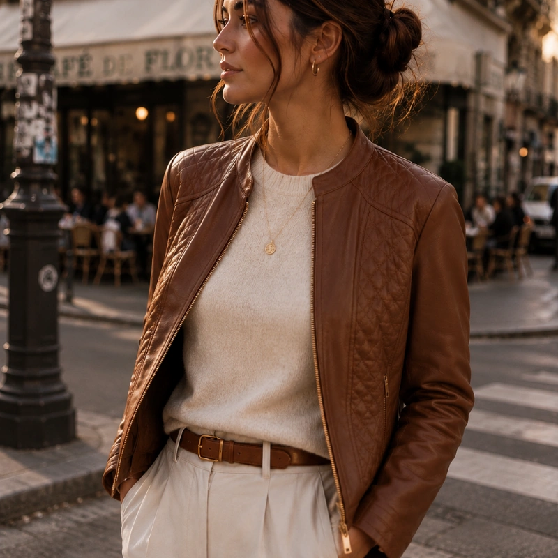 CHAQUETA MUJER GUESS - CAFE  VEGAN FAUX