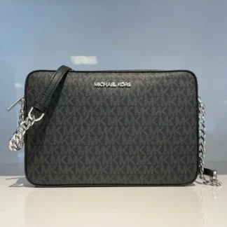 CROSSBODY MICHAEL KORS - JET SET LARGE MONOGRAMA NEGRO