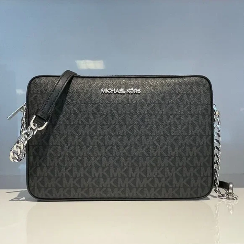 CROSSBODY MICHAEL KORS -  JET SET LARGE MONOGRAMA NEGRO