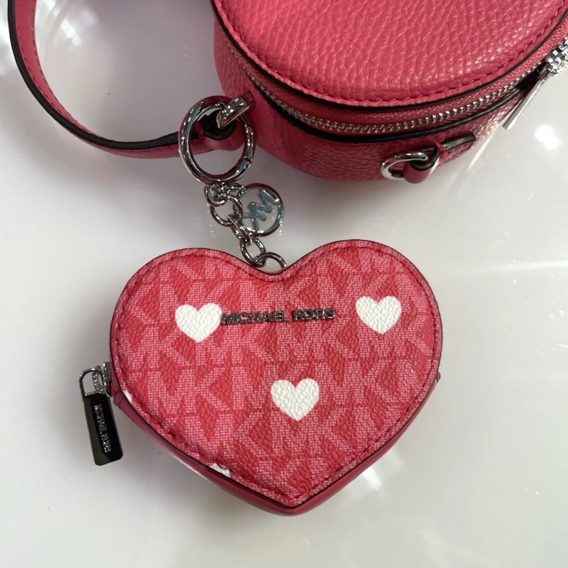 MONEDERO MICHAEL KORS JET SET CORAZÓN SMALL LOGO PRINT ROSA
