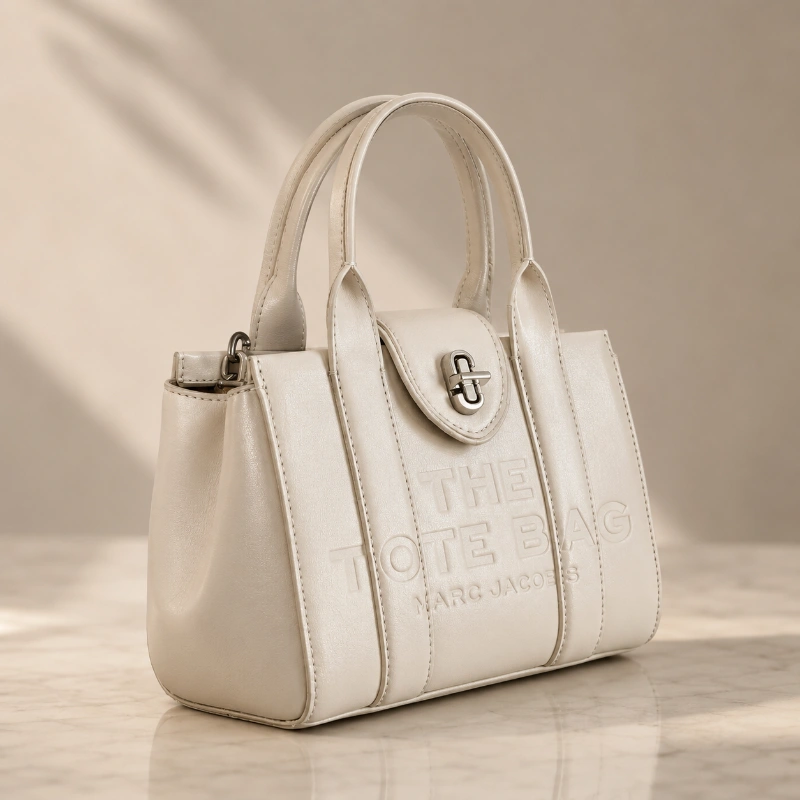 CARTERA MARC JACOBS TURNLOCK CROSSBODY THE TOTE BAG CLOUD WHITE