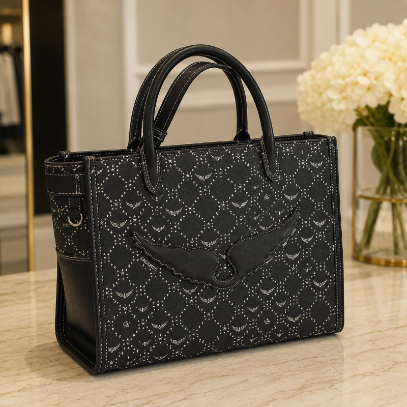 TOTE ZADIG & VOLTAIRE ANGEL TOTE MONOGRAM BAG NEGRO