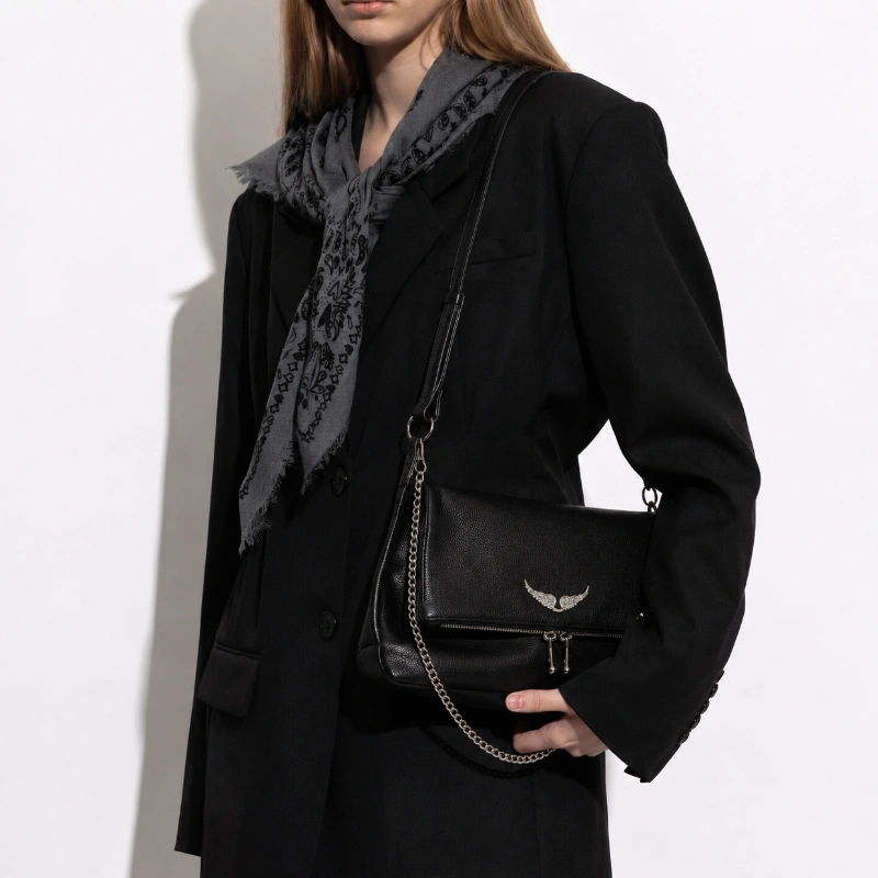 CARTERA ZADIG & VOLTAIRE ROCKY II SHOULDER BAG DE CUERO NEGRO