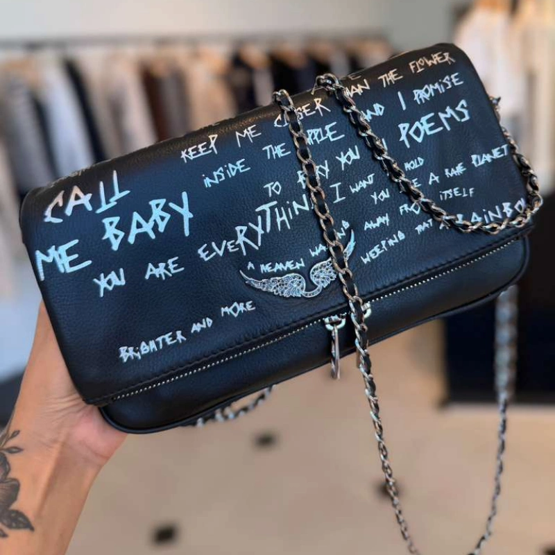 CARTERA ZADIG & VOLTAIRE ROCK NEGRA GREAFITTI