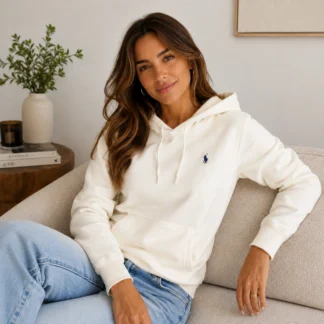 POLERON POLO RALPH LAUREN MUJER- BLANCO PONY AZUL