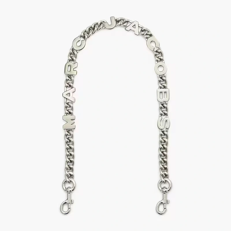 STRAP MARC JACOBS COLOR PLATA - The Logo Chain Shoulder Strap