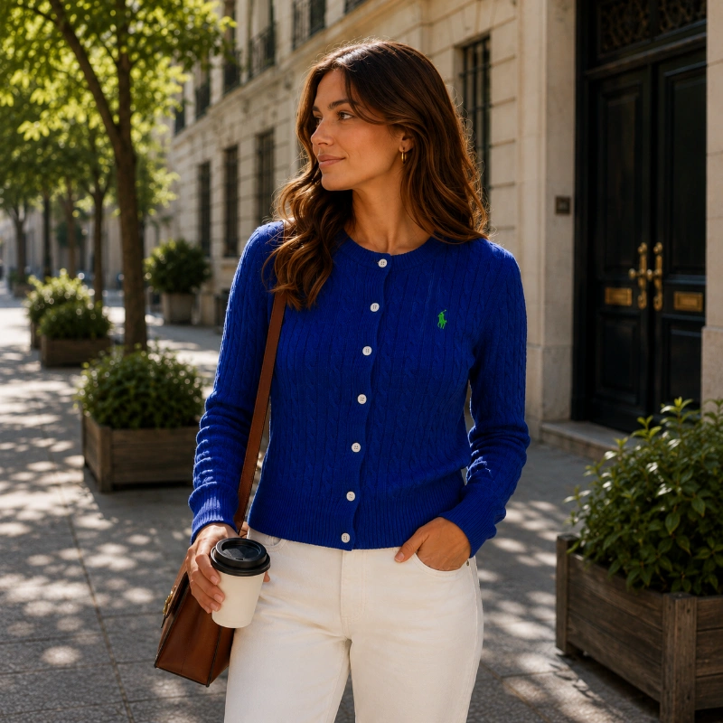 CARDIGAN POLO RALPH LAUREN - MUJER Zafiro/Verde Crucero