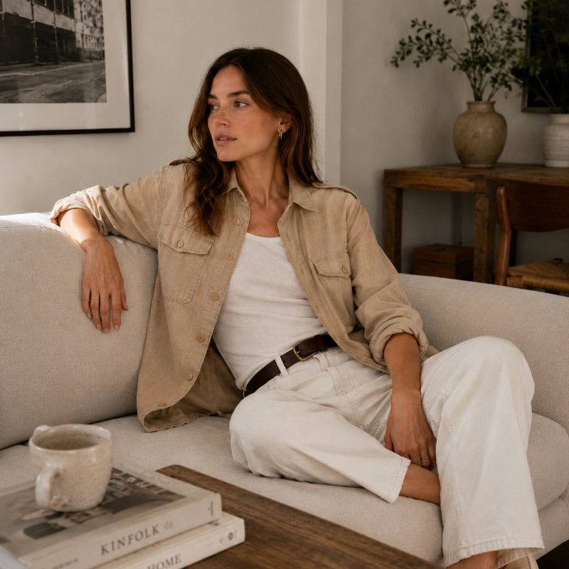 CAMISA RALPH LAUREN COLOR CAFE